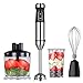 WDLY Mikser ręczny, 4 w 1, zestaw elektrycznych blenderów, 1100 W, wielofunkcyjny, z regulowaną prędkością, krajalnica do warzyw i mięsa, ze miarką 800 ml, 500 ml