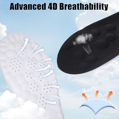 Image of 2Pairs 4D Cloud Soles for Men, Comfortable Steppers Insoles for Men Plantar Fasciitis Insoles Cloudsole, Insole Men Soft Gel Orthopedic Soles for Adult(Black 11-12)