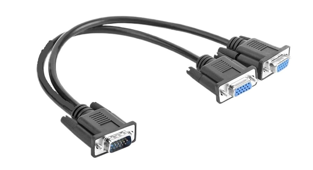 Cavo splitter VGA da 1 computer a doppio monitor adattatore splitter a Y maschio a femmina cavo VGA