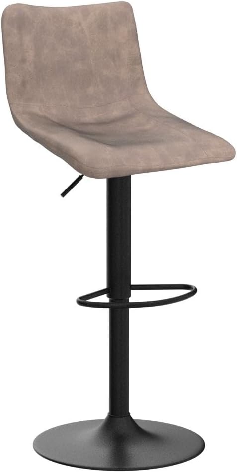 HERA'S PALACE Adjustable Bar Stools Set of 2, Bar Height Swivel Stools, Modern Barstools Counter Height for Kitchen, Cafe, Brown