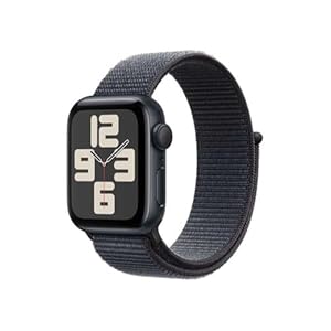 Apple Watch SE (2. Generation) GPS 40 mm Smartwatch mit Aluminiumgehäuse in Mitternacht und Sport Loop in Tinte (One Size). Fitness und Schlaftracker, Unfallerkennung, Herzfrequenzmesser, CO₂ neutral