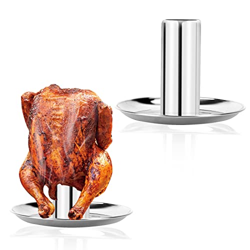 Roaster Rack Verticale con Vassoio Antigoccia Griglia Rack in Acciaio Inox per Pollo Arrosto per Forno Barbecue Grill
