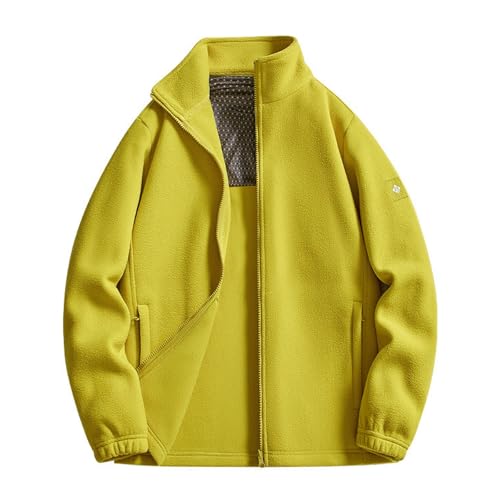 RUMAOZIA Chaqueta de forro polar para hombre, fina, ligera, de forro polar, cuello alto, cálido, ligero, con cremallera, chaqueta de entretiempo, sudadera para exteriores, para senderismo, correr