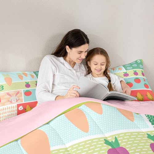 Image of Feelyou Kids Educational Comforter Set Full Size Animal Numbers Bedding Set for Kids Boys Girls Cute Animal Decor Duvet Quilt Learning Numbers Bedroom Decor Microfiber 3 Pcs with 2 Pillow Cases