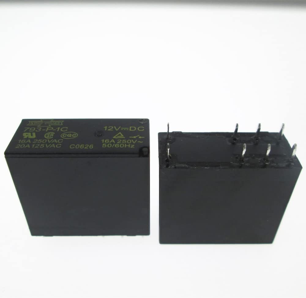 WEUSANXPL 12V Relay 793-P-1C-12VDC 793-P-1C 12VDC 12VDC DC12V 12V 16A 250VAC 8pin(10pcs)