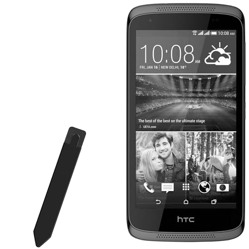 BoxWave Stylus Pouch Compatible with HTC Desire 526 G+ - Stylus PortaPouch, Pen Stylii Holder Carrier Portable Self-Adhesive - Jet Black