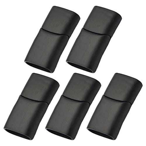 Lot de 5, Micro Fermoirs à Bijoux Magnétiques Lacets Bracelet Connecteurs Boucles Fermetures Porte-clés Cordon, Noir S