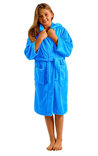 Unisex Kids Bathrobe Robes for Girls Boys, Plush Girls Robe, Small, Aqua