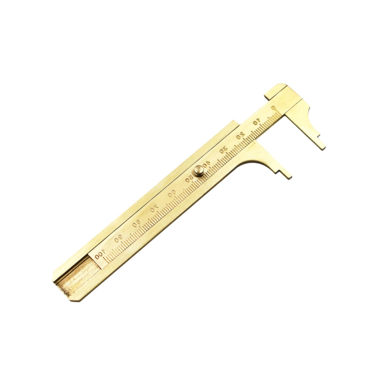 HOUDERCO Pocket Caliper Mini Brass Caliper Tool Non-Magnetic Measuring Calipers Gauge Ruler for Gemstones Millimeter Scale