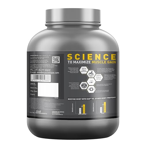 Image of MuscleBlaze Biozyme Performance Whey Protein Powder, Choco Crispers (2kg / 4.4lbs) & Micronised Creatine Monohydrate CreAMP Powder, Unflavoured (32 Servings, 100g) | Pack of 2