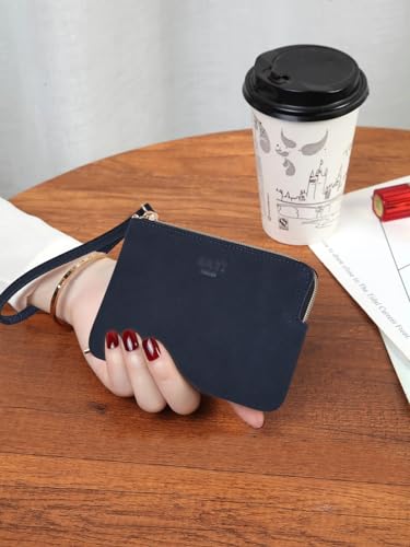 Image of Genuine Leather 4.5 x 6.5 Wristlet Purse for Women, Evening Wristlet Pouch Clutch Bag