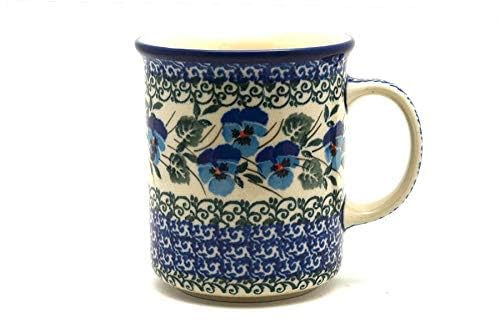 Mug de cerámica Polish Pottery 8 oz azul miniatura 2