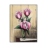 ベルナールビュフェポスターバラの花束キャンバス壁アート抽象絵画美的プリントリビングルームの装飾のための創造性の写真50x70cmx1フレームなし