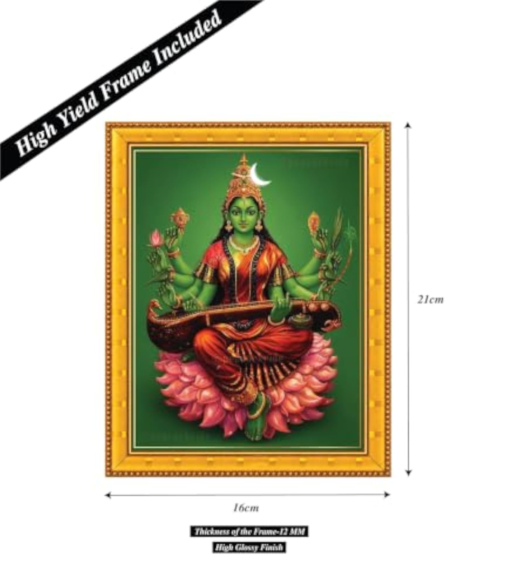 Premium Wooden Glossy Photo Wall Frame, Multicolor
