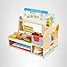 Melissa & Doug Slice-Stack-Serve, Wooden Sandwich Counter Pretend Play Store with Play Food Toys, Play Money & Deli Slicer, Preschool Toys for Kids 3+