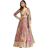 Beautiful Girl's Wear Indian Pakistani Heavy Designer Long Anarkali Gown Dupatta Dress, Choice 5, 60