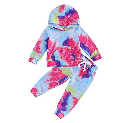 Image of Covvoliy Toddler Baby Girl Fall Winter Clothes Leopard Printed Hoodie Sweatshirt and Pants 2PCS Sweatsuit Outfit