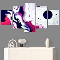 SIGNWIN 5 Panel Canvas Wall Art Abstract Closeup Digital Art Modern Artwork for Home Decorations Ready to Hang - 60