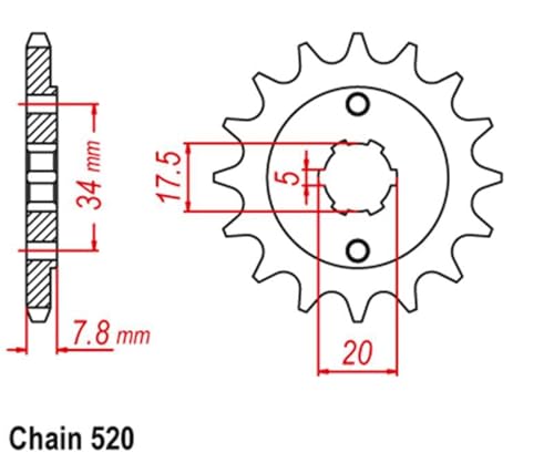 Pignon avant 520 13T contre l'usure de transmission moto CRF230