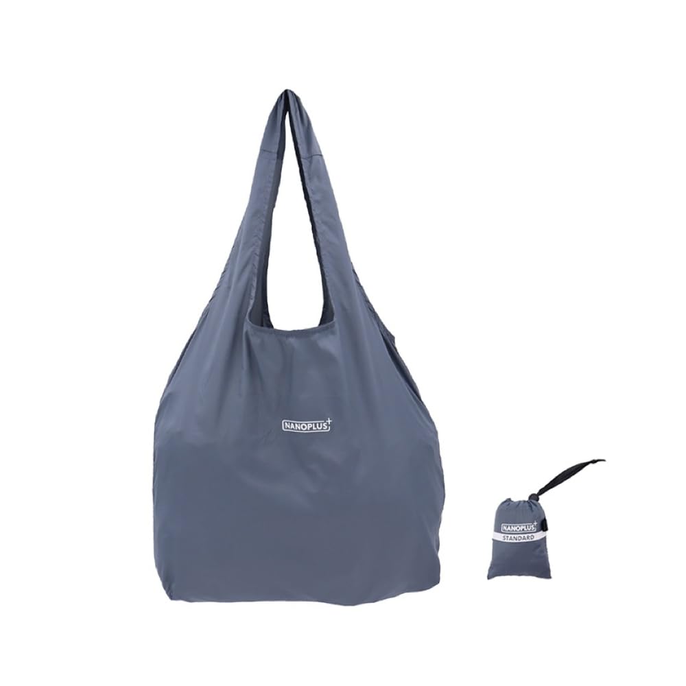 NANOPLUS Ultimate Foldable Travel Tote Bag - Reusable Shopping Bag - Compact & Portable & Lightweight (Gray, 30L)