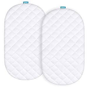 Bamboo Bassinet Mattress Pad Cover Compatible with Graco Sense2Snooze Bassinet, 2 Pack, Waterproof, Ultra Soft Sleep…