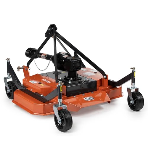 Titan Attachments 3 Point PTO Finish Mower, 48' Cutting Width, Cat 1 Hookup, Orange Finish, Rear...