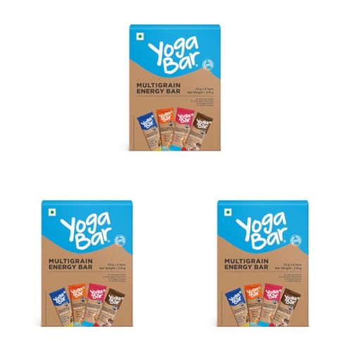 Image of Yoga Bar Multigrain Energy Bar | 2x Nuts & Seeds, 2x Chocolate Chunk Nut, 1x Orange Cashew, 1x Vanilla Almond | Made with 100% Natural Ingredients & No Preservatives (Pack of 18, 35g Each)