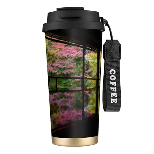 タンブラー 瑠璃光院 風景写真 マグボトル コーヒーカップ 水筒 保温 保冷 ウォーターボトル 蓋付き ストロー付き 直飲み おしゃれ プレゼント
