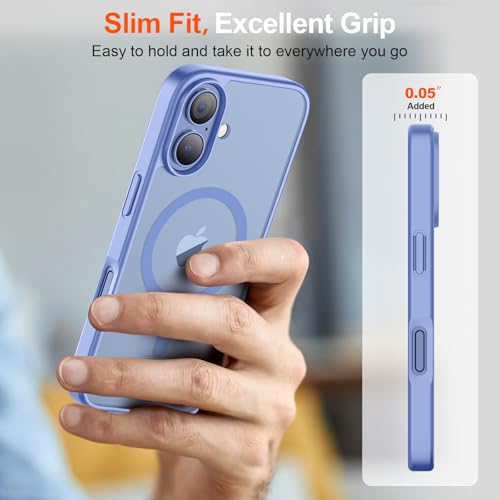 Image of SUPFINE Magnetic for iPhone 17 Case (Compatible with MagSafe)(Military Grade Drop Protection) Translucent Matte Shockproof with Anti-Fingerprint Phone Cover 2025,Blue Purple