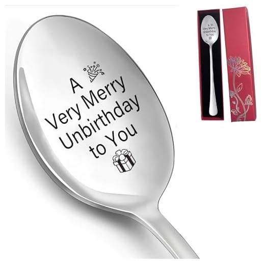 QIUHGZJX A Very Merry Unbirthday to You Engraved Coffee Spoon,Funny Stainless Steel Spoon Gifts for Friends Woman Coffee Lover Teens Boy Girl Ice Cream Lover Birthday Graduation Christma Gift