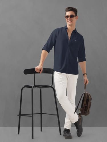 Image of BULLMER Trendy Regular Fit Solid Full Sleeve Causal Shirt for Men.
