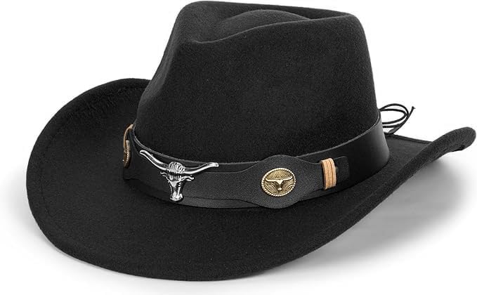 Kids Cowboy Hat for Boys Girls Western Felt Fedora Hat for 3-6 Years