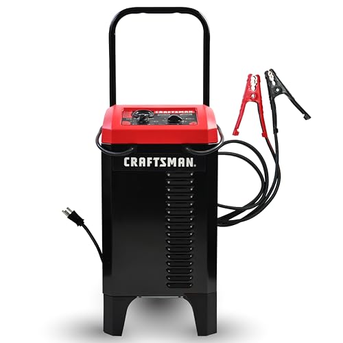CRAFTSMAN Wheeled Manual 10A Car Battery Charger and 250A Engine Starter, 2-in-1 Solution, 50A Boost, for 6V/12V Automotive and Marine Batteries, CMXCESM233
