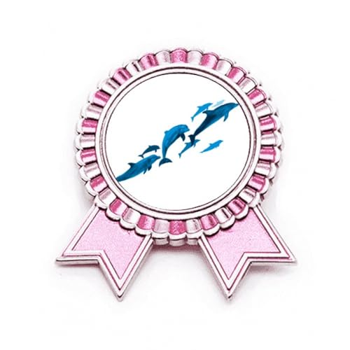 Pin's dauphin Winner Award rose en métal taille M pour veste et sac