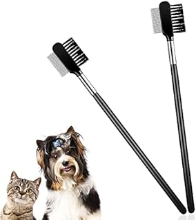 2 Pieces Dog Tear Comb Dog Eye Comb Tear Stain Remover Comb Dog Eye Grooming Comb Double-Sided for Removing Crust and Mucus