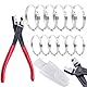 13 Stück Schlauchklemmenzangen mit CV Boot Clamp Kit, Schlauchschellenzange und Achsmanschette Schelle (6 Kleine und 6 Große) Edelstahl CV Boot Crimp Clamp für die meisten Autos