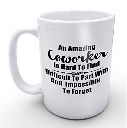 Buy 1 get 1 🔥 Funny White Coffee Mugs Gifts for Cowokers An Amazing Coworker is Hard to Find Birthday and Christmas Gift 11 oz
