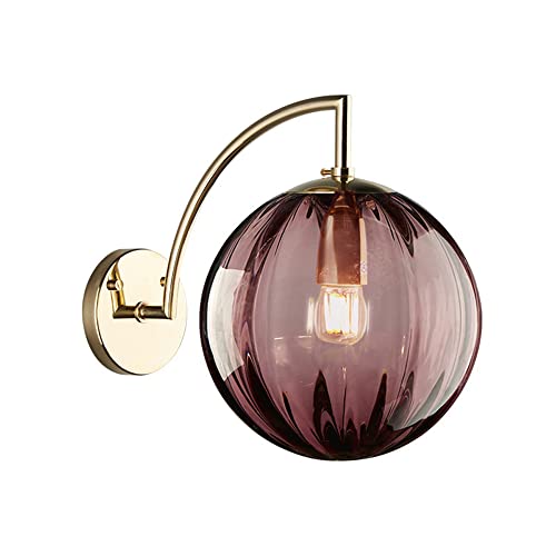 QTANZIQI Lámparas de Pared Apliques Lámpara de Pared Apliques de Pared para Interiores Apliques de Pared con Pantalla de Vidrio Globo y Soporte de luz de Bronce Linterna de Pared LED para