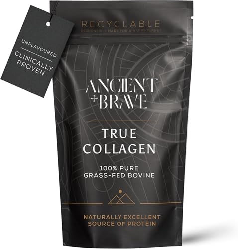 Ancient + Brave True Collagen 200g - Bovine Collagen Powder - 100% Hydrolysed Collagen Peptides (Type I) - High Protein Fasting & Keto Friendly - Neutral Tasting - 30 Day Supply