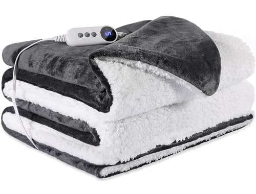 STHYTON Electric Heated Blanket Throw 50"x60" - Soft Cozy Flannel