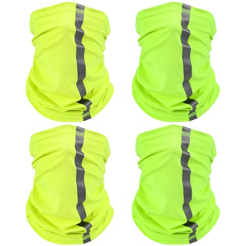 Image of SATINIOR 4 Pcs Neck Gaiter Face Mask for Men Reflective Face Cover Scarf Summer UV Sun Protection Balaclava Bandana for Work