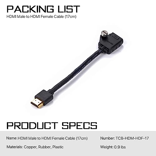 TILTA HDMI Male to HDMI Female Cable (17cm) Compatible with GH5,S1H,Z CAM,A7S3,/BGH1/Sony FX3/Sony a1/Panasonic GH6 TCB-HDM-HDF-17 - Image 2