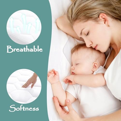 Image of Softhour Waterproof Mattress Protector, 3D Air Fabric Bed Cover with Deep Pocket(Rayon Cotton Padding White - 2pack, Twin XL)