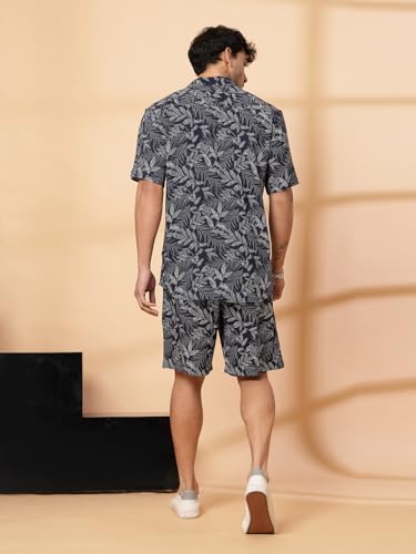 Image of Rigo Printed Co-Ord Set for Men's | Casual Shirt & Shorts Night Suit Set | Lounge-wear Nightdress Pajama Set for Men's | Night Wear, Beach Wear, Vacation Wear Outfit