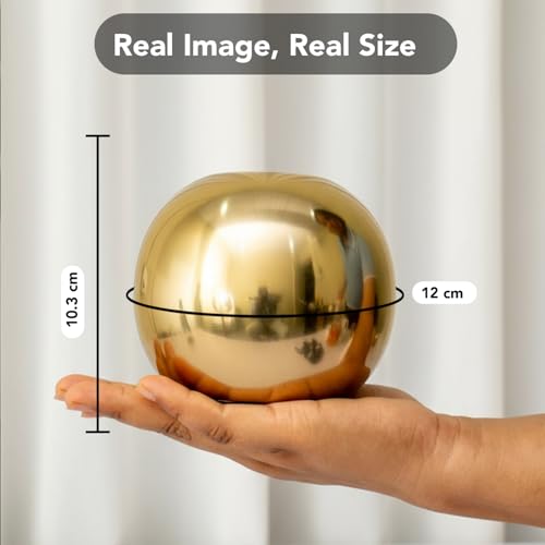Image of Nostrae by Ekhasa Unbreakable Metallic Ball Flower Vase for Home Decor | Aesthetic Flower Vase Gift for Living Room | Decorative Metal Vase Gift for Wedding, Housewarming