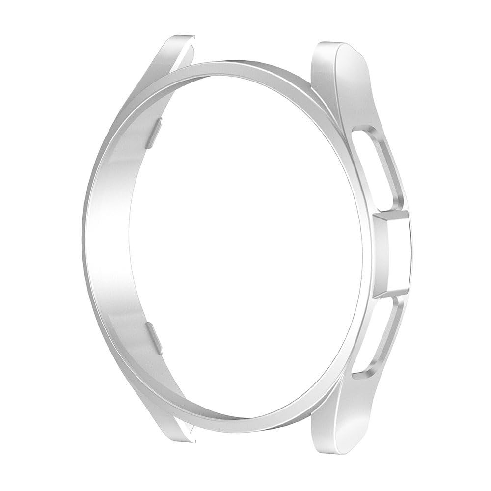 Zore Galaxy ile uyumlu Watch 6 Classic 43mm Sert PC Kasa Koruyucu Watch Gard 28 Gümüş