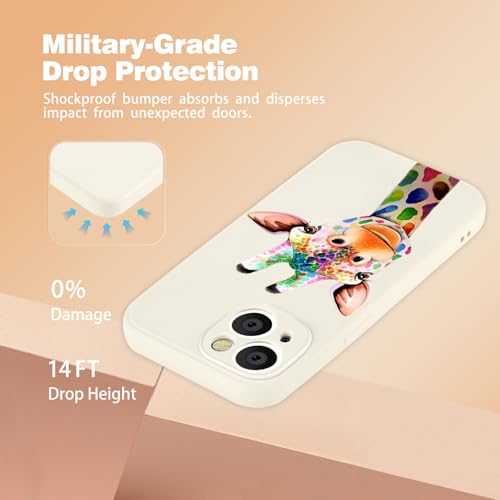 MAYCARI Magnetisch Giraffen Silikon Hülle für iPhone 13, Niedlich handyhülle mit Seidig-Weicher Berühren Kompatibel mit Magafe, Stoßfeste Hülle mit Mikrofaser-Futter für iPhone 13