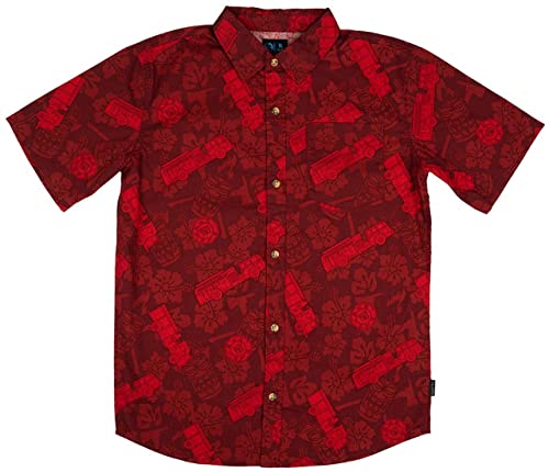 LAPG Kid's Short Sleeve Button Up Shirt, Kid's Hawaiian Shirt, Button Up Shirt for Children