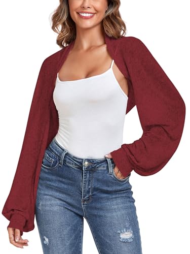 Image of ZAFUL Women's Sheer Shrug Y2K Long Sleeve Cardigans 2026 Irregular Tie Front Bolera