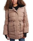 Steve Madden Women's Faux Fur Lined Winter Coat - Heavyweight Insulated Quilted Puffer Parka Jacket for Women (Sizes: S-XL), Size Large, Sand